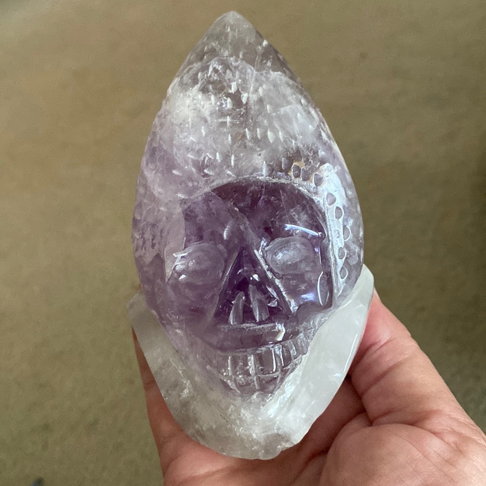 AMETHYST SKULL. 4.5”X 3” X 1.25